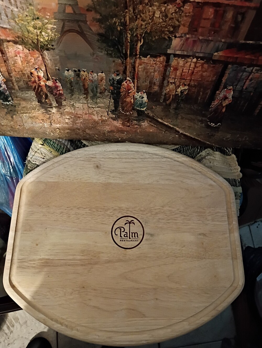 PALM RESTAURANT VINTAGE 🛍️ Branded Natural Wood Cutting/Serving Board - Natural